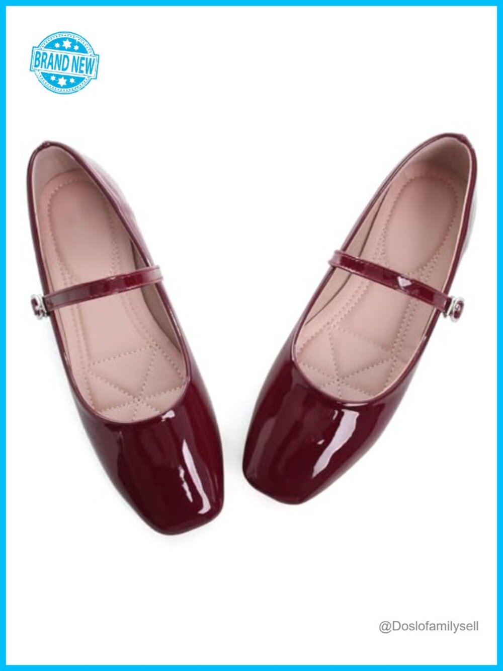 Women's Slip On Flats Round Toe Mary Jane Ballet Shoes Comfortable PU Flats